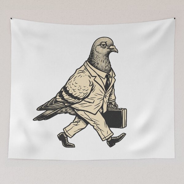 Item preview, Pigeon In A Suit Retro Print designed and sold by The Mellonaire.