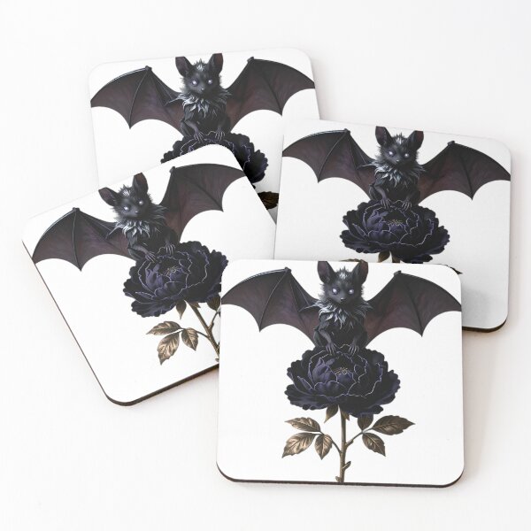 Item preview, Gothic Silver Haired Bat Black Peony designed and sold by IllumeInk.