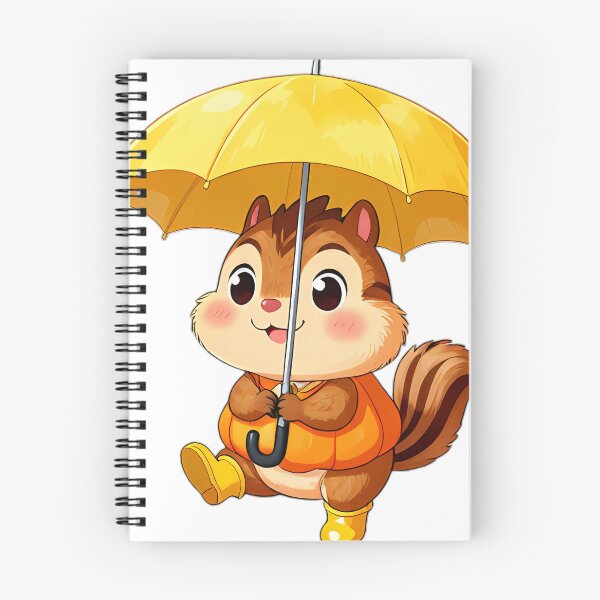 Item preview, Cute Chipmunk in Orange Slicker with Sunflower Petal Umbrella designed and sold by pumsquare.