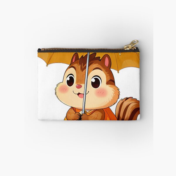 Item preview, Cute Chipmunk in Orange Slicker with Sunflower Petal Umbrella designed and sold by pumsquare.