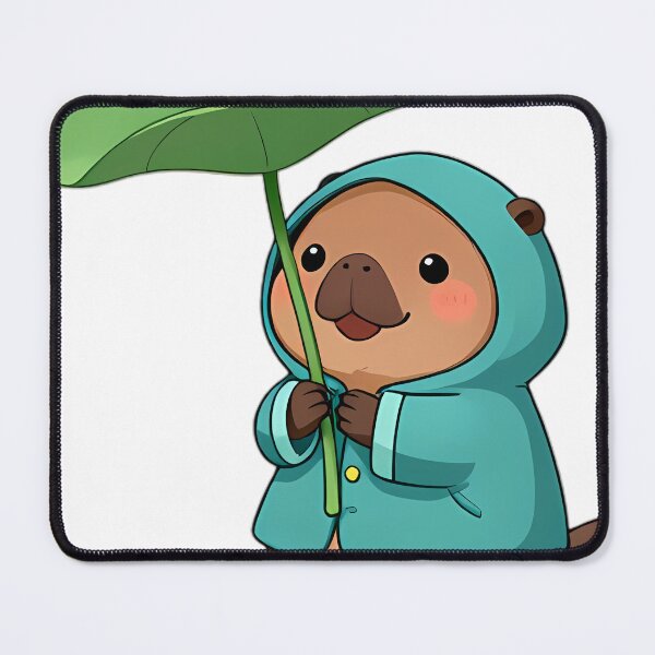Item preview, Cute Platypus in Teal Raincoat with Lily Pad Umbrella designed and sold by pumsquare.