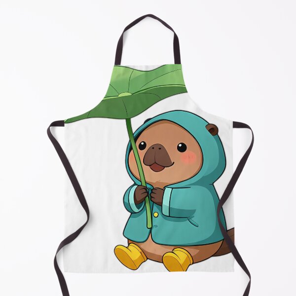 Item preview, Cute Platypus in Teal Raincoat with Lily Pad Umbrella designed and sold by pumsquare.