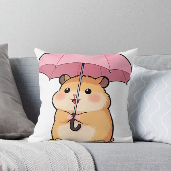 Item preview, Cute Hamster in Peach Slicker with Mini Pink Umbrella designed and sold by pumsquare.