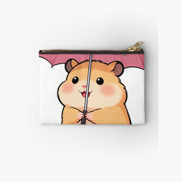 Item preview, Cute Hamster in Peach Slicker with Mini Pink Umbrella designed and sold by pumsquare.