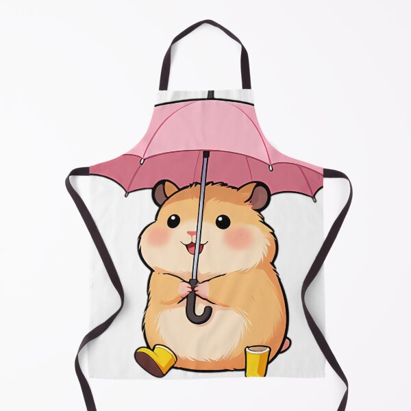 Item preview, Cute Hamster in Peach Slicker with Mini Pink Umbrella designed and sold by pumsquare.