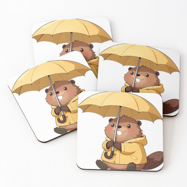 Item preview, Cute Beaver in Amber Slicker and Olive Rain Boots designed and sold by pumsquare.