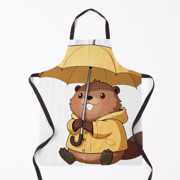 Item preview, Cute Beaver in Amber Slicker and Olive Rain Boots designed and sold by pumsquare.