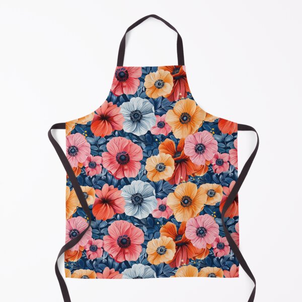 Item preview, Bold Coral and Blue Anemone Floral Pattern designed and sold by NTGUILTY.
