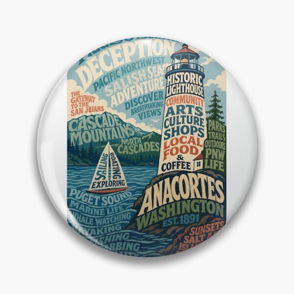 Item preview, Anacortes Washington Fidalgo Island and Salish Sea Lighthouse designed and sold by Aryabek.