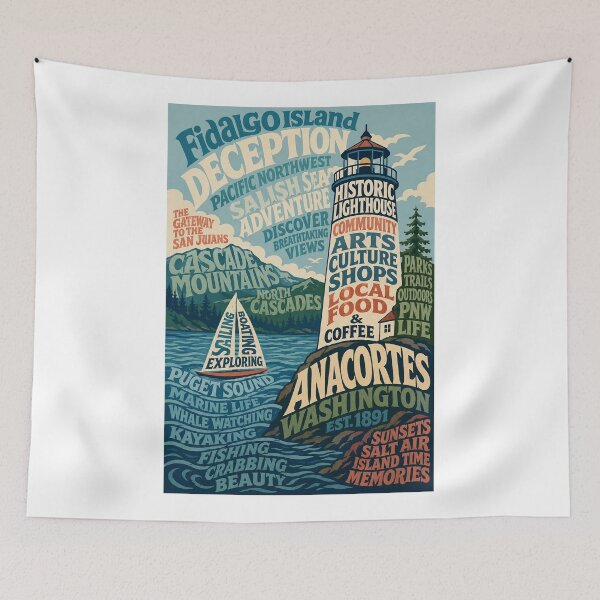 Item preview, Anacortes Washington Fidalgo Island and Salish Sea Lighthouse designed and sold by Aryabek.