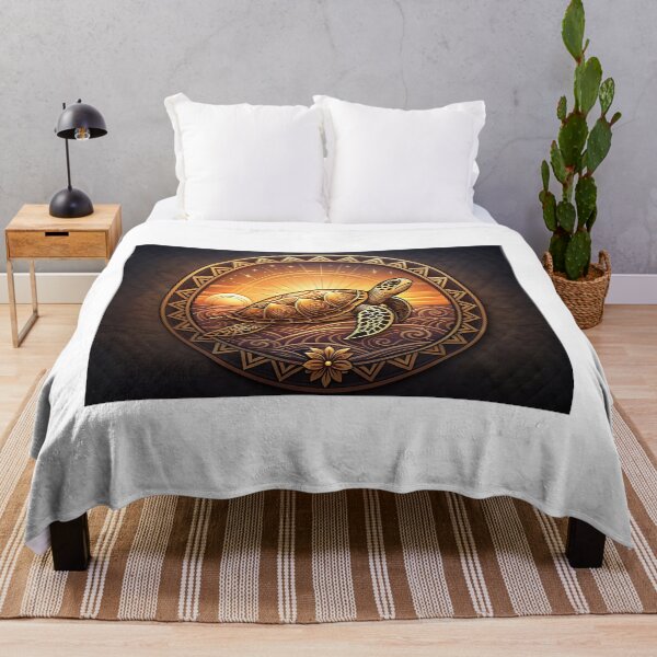 Item preview, Sea Turtle Golden Medallion — Ancestral Wisdom at Twilight designed and sold by Hawaii26.