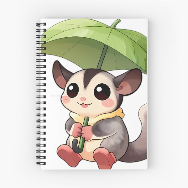 Item preview, Cute Sugar Glider in Pastel Yellow Slicker with Curved Leaf Umbrella designed and sold by pumsquare.