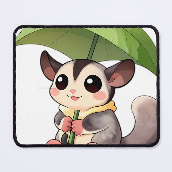Item preview, Cute Sugar Glider in Pastel Yellow Slicker with Curved Leaf Umbrella designed and sold by pumsquare.