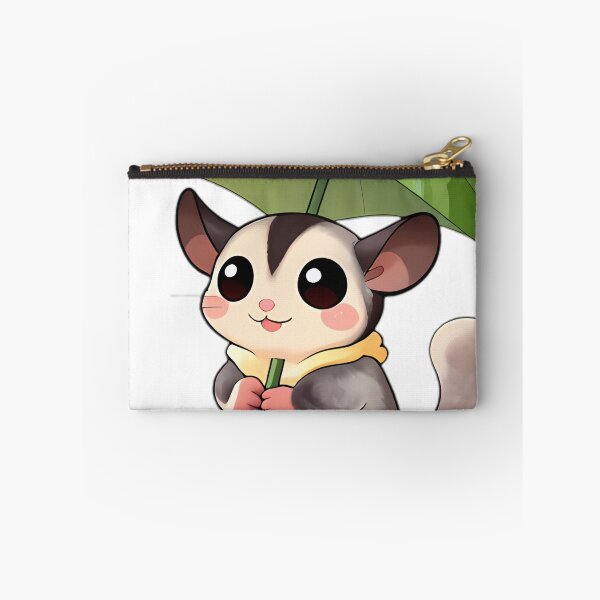 Item preview, Cute Sugar Glider in Pastel Yellow Slicker with Curved Leaf Umbrella designed and sold by pumsquare.