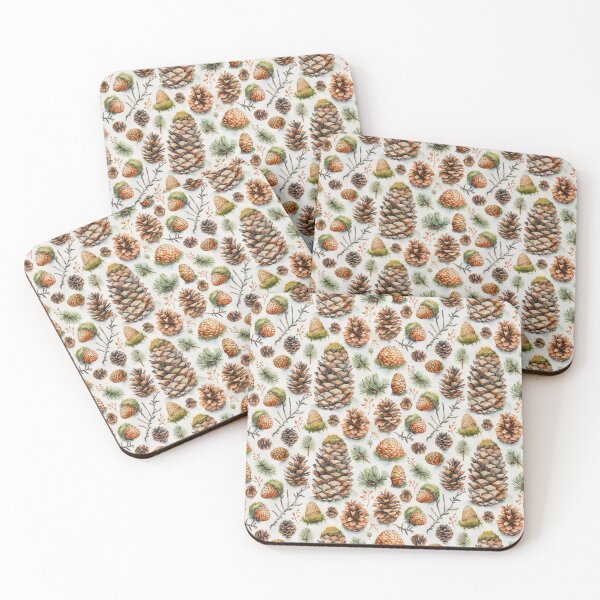 Item preview, Watercolor Pinecones and Moss Botanical Pattern designed and sold by NTGUILTY.