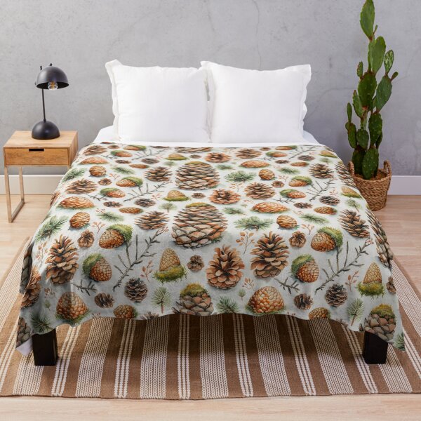 Item preview, Watercolor Pinecones and Moss Botanical Pattern designed and sold by NTGUILTY.
