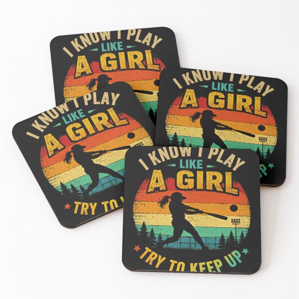 Item preview, I Know I Play Like A Girl Try To Keep Up Female Softball Player Gift designed and sold by RetroMini2026.