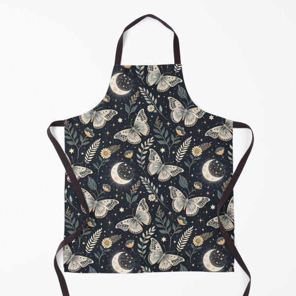 Item preview, Moonlit Butterfly Garden – Celestial Botanical Night Pattern designed and sold by NinthLantern.