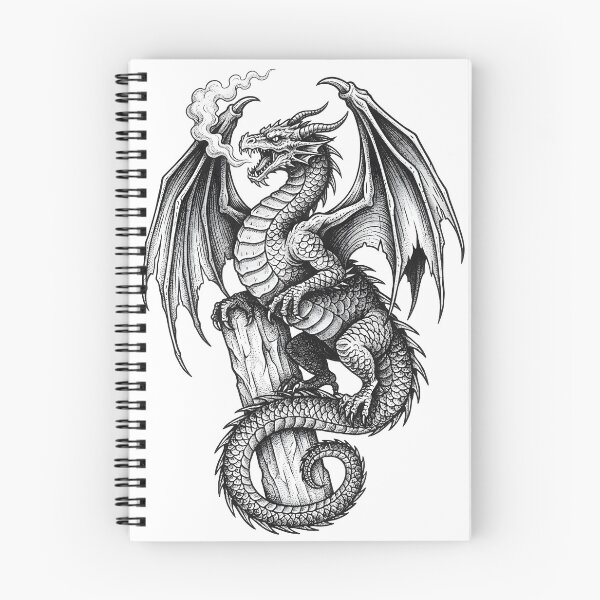 Item preview, Vintage Dragon Engraving - Detailed Ink Illustration Art designed and sold by DragonSerpent Ink.