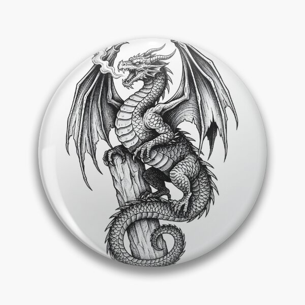 Item preview, Vintage Dragon Engraving - Detailed Ink Illustration Art designed and sold by DragonSerpent Ink.