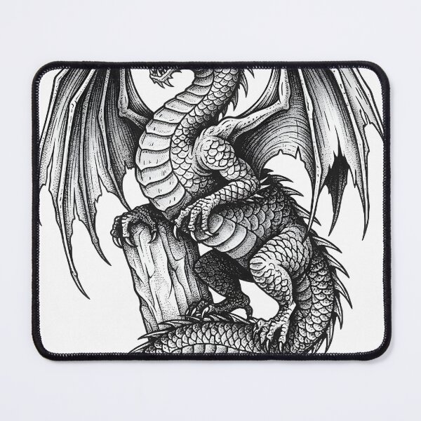 Item preview, Vintage Dragon Engraving - Detailed Ink Illustration Art designed and sold by DragonSerpent Ink.
