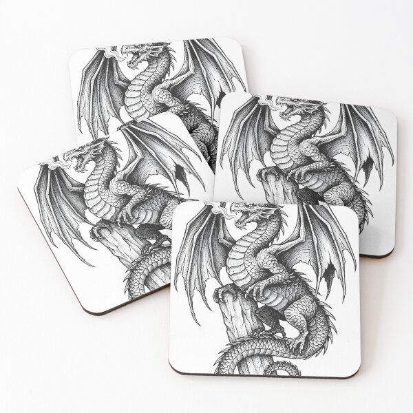 Item preview, Vintage Dragon Engraving - Detailed Ink Illustration Art designed and sold by DragonSerpent Ink.