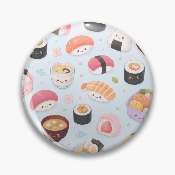 Item preview, Kawaii Japanese Food & Sushi Watercolor Pattern designed and sold by Skyrocketz.