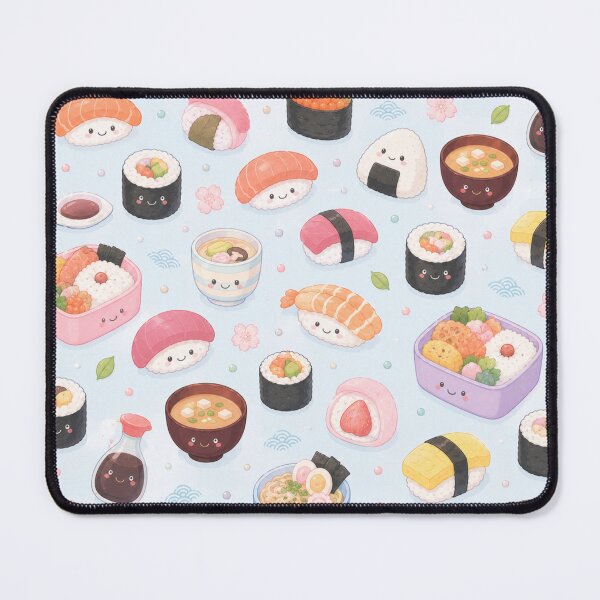 Item preview, Kawaii Japanese Food & Sushi Watercolor Pattern designed and sold by Skyrocketz.