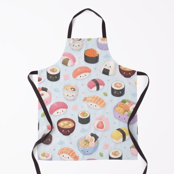 Item preview, Kawaii Japanese Food & Sushi Watercolor Pattern designed and sold by Skyrocketz.