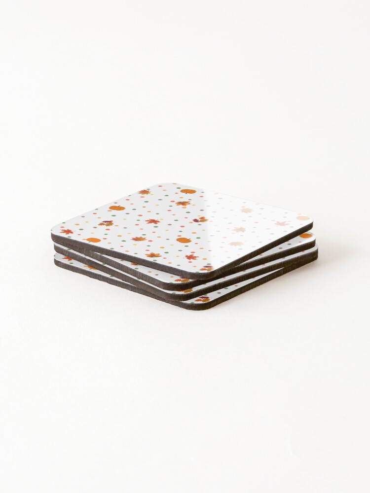Thumbnail 4 of 5, Coasters (Set of 4), Fun Fall Pattern designed and sold by StuffWeMade.