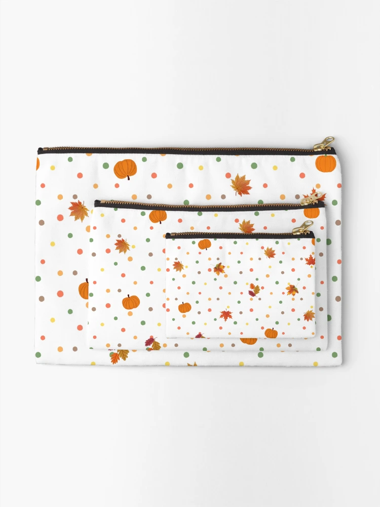 Thumbnail 2 of 4, Zipper Pouch, Fun Fall Pattern designed and sold by StuffWeMade.