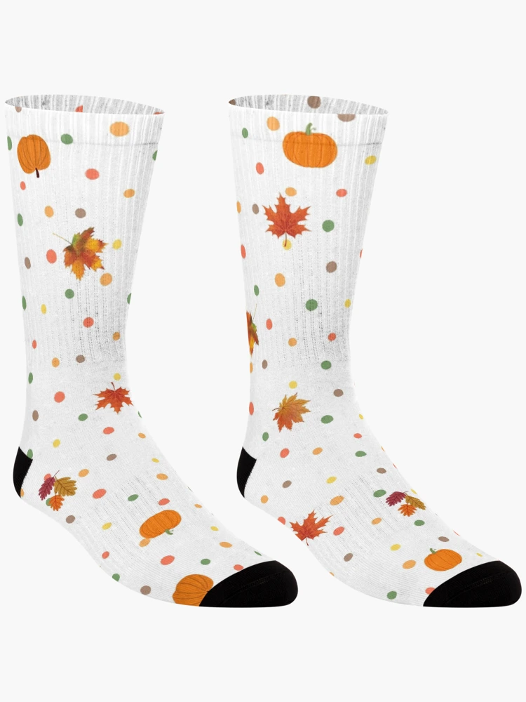 Thumbnail 3 of 5, Socks, Fun Fall Pattern designed and sold by StuffWeMade.