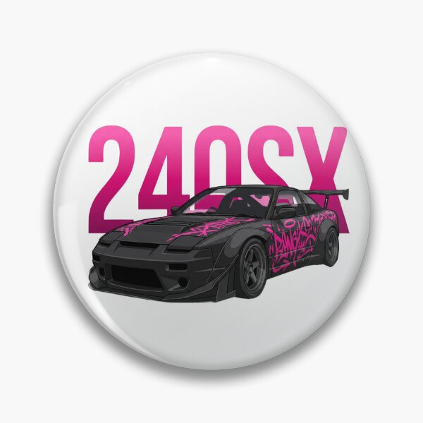 Item preview, Black Nissan 240SX S13 Widebody Pink Livery JDM Drift Vector Art designed and sold by Motorline44.