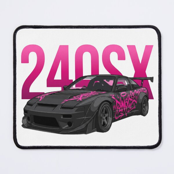 Item preview, Black Nissan 240SX S13 Widebody Pink Livery JDM Drift Vector Art designed and sold by Motorline44.