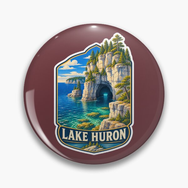 Item preview, Lake Huron Vintage Canadian Great Lakes Scenic Prints designed and sold by PinUpPizzazz.