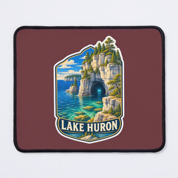 Item preview, Lake Huron Vintage Canadian Great Lakes Scenic Prints designed and sold by PinUpPizzazz.