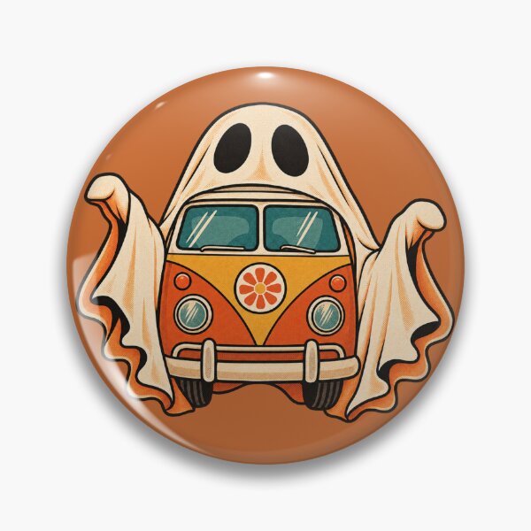 Item preview, Retro 1970s Groovy Ghost Camper Van Art – Vintage Halloween Print designed and sold by MagicMakerPh.