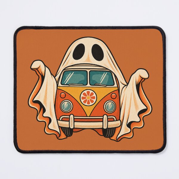 Item preview, Retro 1970s Groovy Ghost Camper Van Art – Vintage Halloween Print designed and sold by MagicMakerPh.