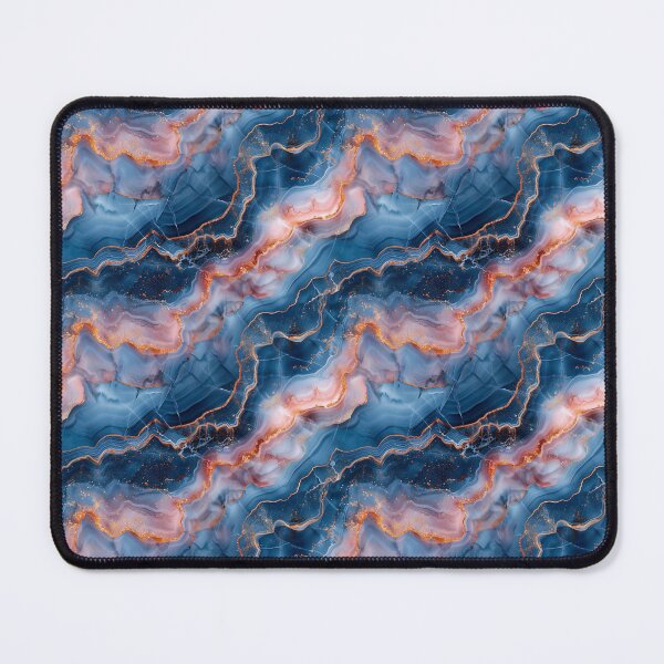 Item preview, Elegant Blue and Blush Pink Gold Vein Agate Marble designed and sold by NTGUILTY.