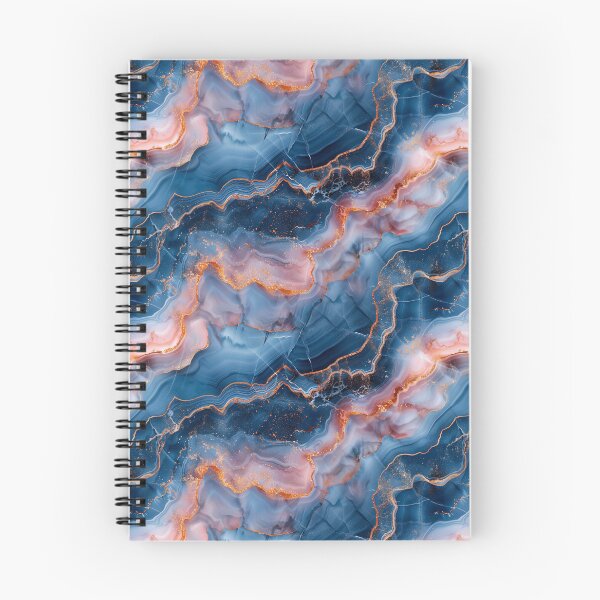 Item preview, Elegant Blue and Blush Pink Gold Vein Agate Marble designed and sold by NTGUILTY.