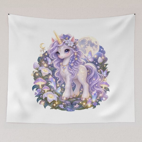 Item preview, Mystical Purple Unicorn Moon Garden designed and sold by jgvisualarts.