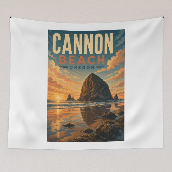 Item preview, Cannon Beach Oregon Sunset at Haystack Rock designed and sold by Aryabek.