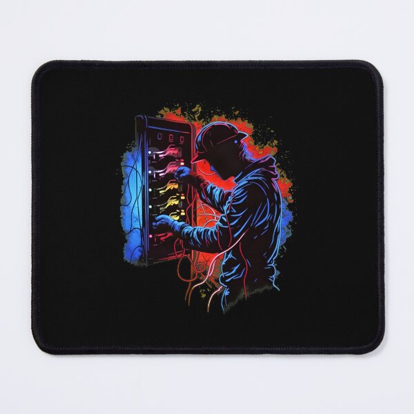 Item preview, Neon Electrical Panel Worker Silhouette Design designed and sold by rhymjqvinci.
