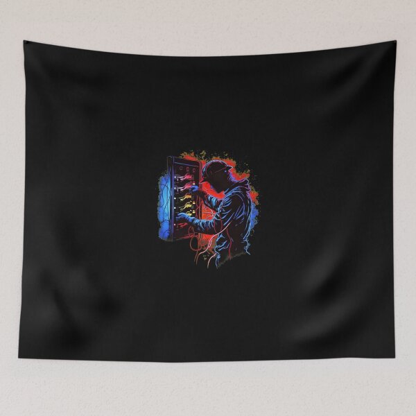 Item preview, Neon Electrical Panel Worker Silhouette Design designed and sold by rhymjqvinci.