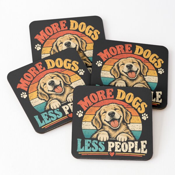 Item preview, More Dogs Less People Golden Retriever Dog Lover Pet Owner designed and sold by SkeletonsDanger.