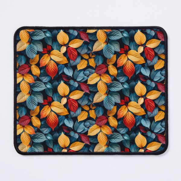 Item preview, Vibrant Teal and Orange Autumn Leaves Pattern designed and sold by NTGUILTY.