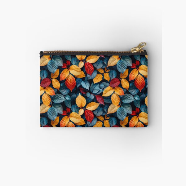 Item preview, Vibrant Teal and Orange Autumn Leaves Pattern designed and sold by NTGUILTY.