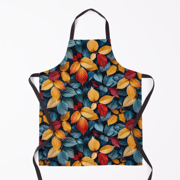 Item preview, Vibrant Teal and Orange Autumn Leaves Pattern designed and sold by NTGUILTY.