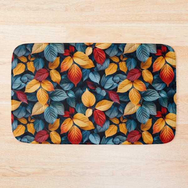Item preview, Vibrant Teal and Orange Autumn Leaves Pattern designed and sold by NTGUILTY.
