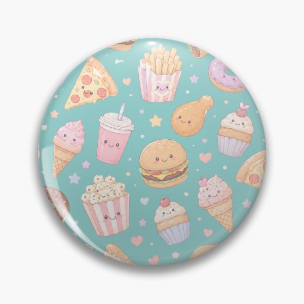 Item preview, Kawaii Fast Food & Sweet Treats Watercolor Pattern designed and sold by Skyrocketz.